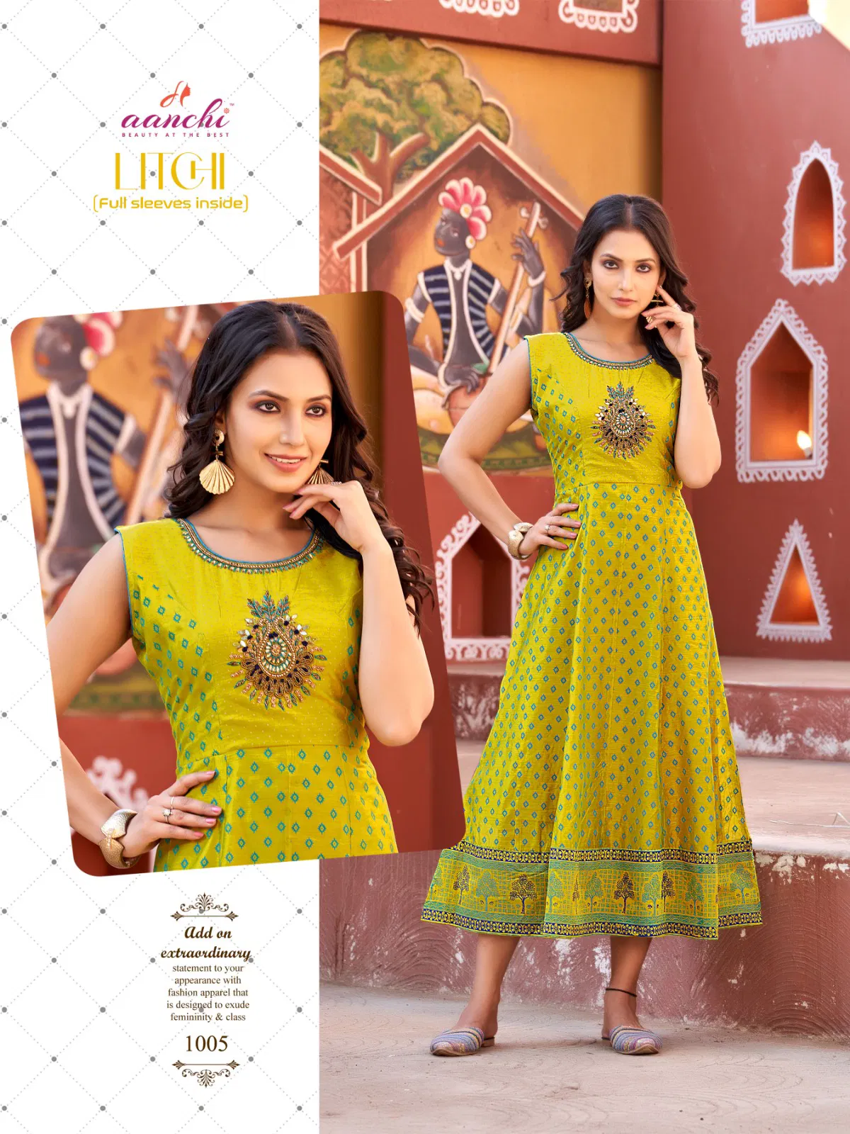 Litchi By Aanchi Modal Silk Flair Kurti Wholesale Shop In Surat